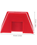 Red modular wrench rack organizer, sturdy plastic, front view, dimensions 5.5 cm x 3.7 cm, for garage and workshop tool storage.