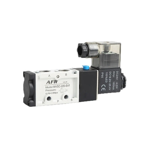 Heavy Duty Pneumatic Directional Valve Solenoid 24V Dc Mvsc 220 4E Series with pressure markings for automated machinery.