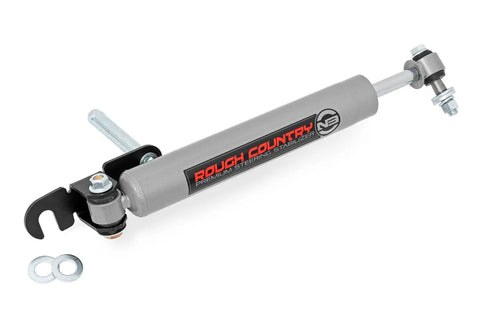 N3 Steering Stabilizer For 16-24 Chevy GMC 2500 3500HD Trucks, detail of stabilizer rod and mounting hardware