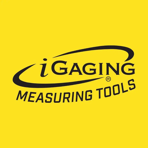 iGaging Measuring Tools logo on a yellow background.