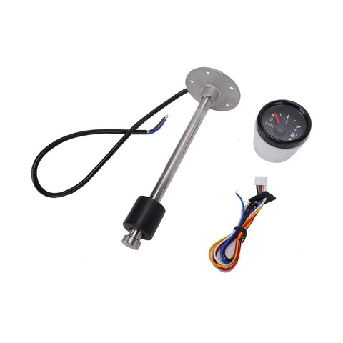 Slick Fuel Sending Unit and Gauge Kit for Your Whip Boats and Trucks with RV Showing 152mm Probe 240-33 Ohm Resistance Range Black Dial