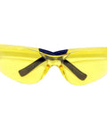 Heavy Duty Amber Safety Glasses With Rad Atac Coating And Grippy Rubber Temples Lock Smoothly During Rough Shifts, front view.