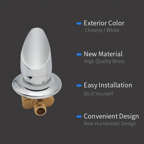 Slick Brass Shower Valve One Way Diverter Tap With G1/2 Cold Hot Water Mixer For Bathroom featuring chrome finish and G1/2 threads.