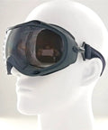 Professional Laser Safety Glasses Delivering Bulletproof OD6 Deflection For Yag Blue Green Lasers And Uv Curing Rigs side view on mannequin head.