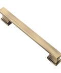 Brushed Antique Brass Cabinet Pulls 5 Inch Drawer Handles 10 Pack Solid Hardware Kitchen Cupboard Knobs Heavy Duty Furniture Update, close-up view.