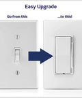 Killer Smooth Slide Dimmer Switch Antimicrobial Mold Resistant For Led And Bulbs Hassle Free Install Wall Plate Clean White Look to Amp Up Your Home Lighting Game Now comparison of old and new light switches.
