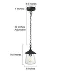 Farmhouse Outdoor Pendant Lights With Painted Black Metal And Clear Bubbled Glass Globes Durable Hanging Lantern For Gazebo Entry Yard