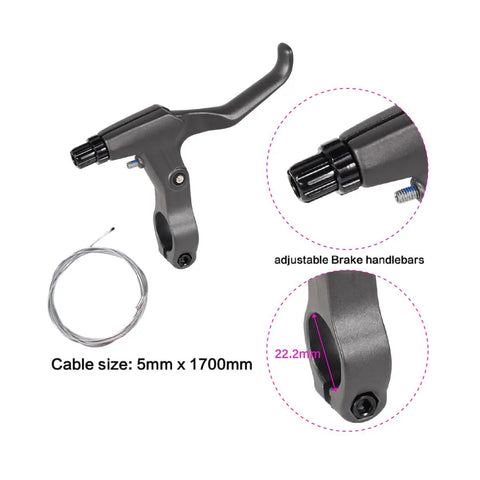 Beefed Up Mountain Bike V Brake Set featuring extended four finger levers and coil spring tension with 110mm arm, 60mm pads, and cable.