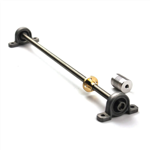Heavy Duty Hella Smooth Tracking Rock Solid Stainless Steel T8 Lead Screw Measuring 1200 Mm With Nut And Kp08 Vertical Bearing Bracket
