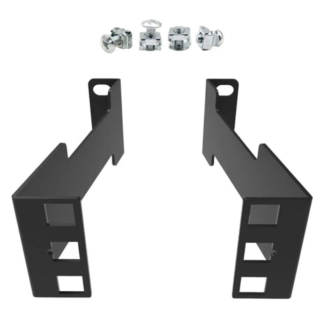 Built Tough 1U Server Rack Depth Extension Kit Drop Right Into Recessed Cabinets With Premium Heavy Duty Steel Build, black metal brackets and mounting hardware.