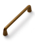 10 Pack Vintage Antique Brass Cabinet Pulls With An Exact 5 Inch Hole Center Solid Zinc Alloy Drawer Handles Dang Sturdy Finish For All Household Fixtures close-up view of a single handle with striped design