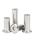 Heavy Duty 304 Stainless Steel Barrel Nuts And Hex Socket Furniture Rivet Inserts M2 Through M10 Sizes viewed from multiple angles.