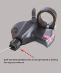 8 Speed MTB Trigger Right Shifter with cable adjustment knob, black aluminum and plastic build, Shimano Acera SL M310 compatible.