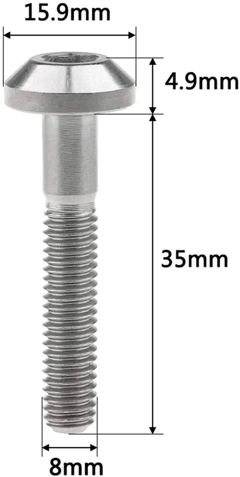 Top Shelf Titanium Hex Bolt And Screw Kit For Motorcycle And Bicycle Gear Upgrades Featuring Gold Finished Heavy Duty Fasteners With Precision Threads, 35mm length.