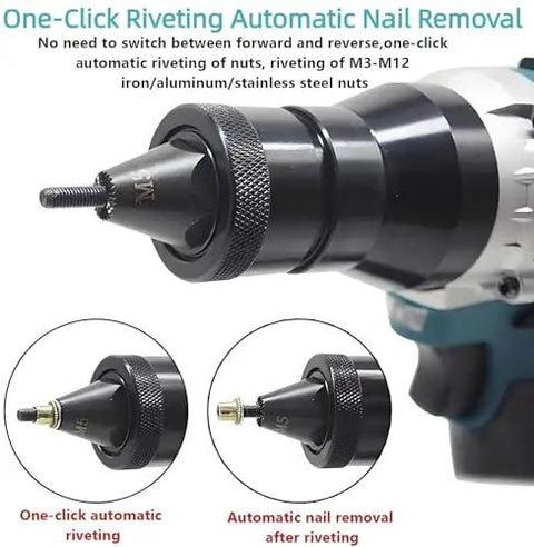 Kickass Cordless Rivet Nut Gun Kit Featuring A Brushless Motor And Dual 26V Batteries For Reliable M3 To M12 Fastening On Any Sheet Metal Job Today with automatic nail removal feature.