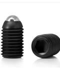 Top Shelf Heavy Duty 304 Stainless Steel Spring Ball Plungers Hex Socket Allen Grub Set Screws M16 by 25mm two pack with a distinctive black finish.