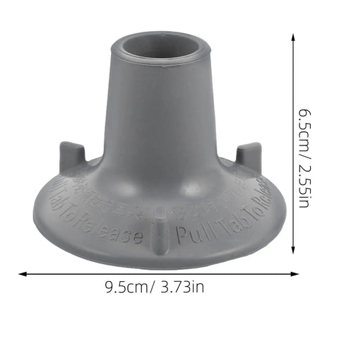 Heavy Duty Rubber Suction Cup Floor Pads For Toilet Grab Bars And Shower Seats With Badass Waterproof Foam Grip, gray plastic base measuring 9.5cm diameter.