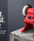 Badass Compact Mini Bench Grinder With 70mm Grinding Wheel 5500 RPM Speed, dual-wheel design for metal and wood tasks.
