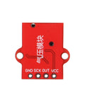Red air pressure sensor module board with 4-pin GND SCK OUT VCC header and mounting holes