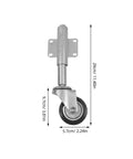 Heavy Duty Gate Helper Wheel With Spring Shock Absorber And Rugged Steel Swivel Caster showing dimensions of 29cm height and 5.7cm wheel.