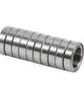 Heavy Duty 10 Pack Deep Groove Ball Bearings Double Sealed 6700ZZ Thin Section 10 X 15 X 4 MM close-up view of ten metallic ball bearings