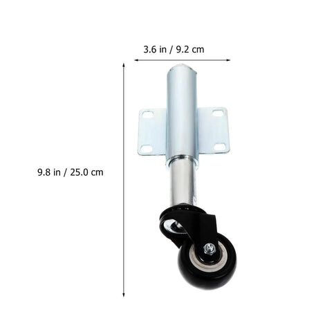 Rock Solid 2 Inch Spring Loaded Gate Wheel With Slick Urethane Caster And Concealed Coil Spring Bracket, 9.8 inch height