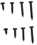 300 Pcs Self Tapping Screws Cross Pan Head Set In Carbon Steel M3 Black With Sturdy Storage Box, various screw sizes displayed