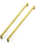 Six Pack Heavy Duty Gold Cabinet Handles Meeting Eighteen Inch Center Distance Perfect For Quick Kitchen Glow Up Rust Proof finishes with smooth edges.