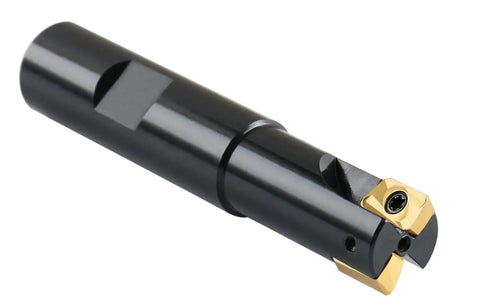Five Eighth Inch 90 Degree Square Shoulder Indexable End Mill With Three And A Quarter Inch OAL Includes APKT11T3 Carbide Inserts Two Flute Milling Tool For Square Shoulder Face And Side Milling Applications