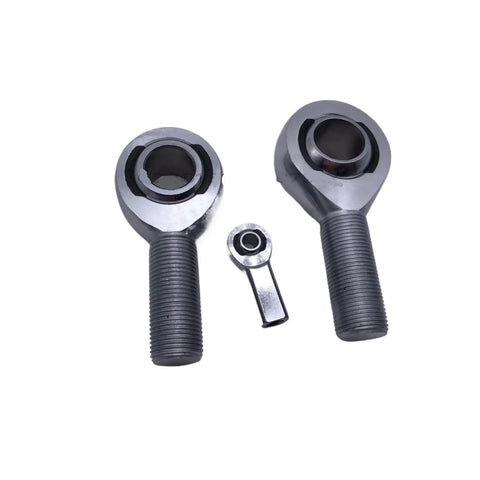 Two Piece Male Heim Rod Ends M12x1.75 Thread Chromoly Steel Heavy Duty Bearing Set With Nuts, showing two rod ends and one connector.