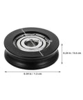 Premium 4Pc Nylon U Groove Guide Pulley Wheel Set With Whisper Quiet Precision Bearings For Door And Window Sliding Tracks. Black nylon wheel.