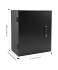 Hella Tough Wall Mounted EV Charger Outdoor Enclosure Rugged Weatherproof Protection Shell size 20inch x 17inch x 9.84inch black steel box.