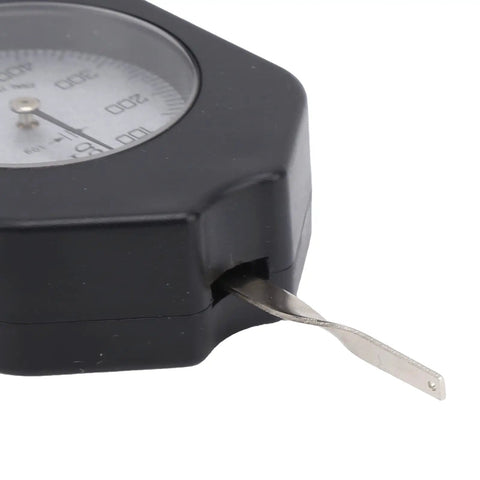 Close-up of Portable Gram Tension Meter Single Pointer Dynamometer With 500G Range, showing the testing probe.