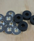 Rock Solid Quad Set Heavy Duty EPDM Rubber Vibration Dampers And Isolation Mounts with galvanized steel washers stacked.