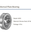 Top Shelf Radial Spherical Plain Bearing Set Built Tough With Hardened Chrome Steel And Factory Greased For Silky Smooth Action Compact 4 Point 8 By 14 By 6 Mm specifications model GE5C chrome steel spherical bearing.