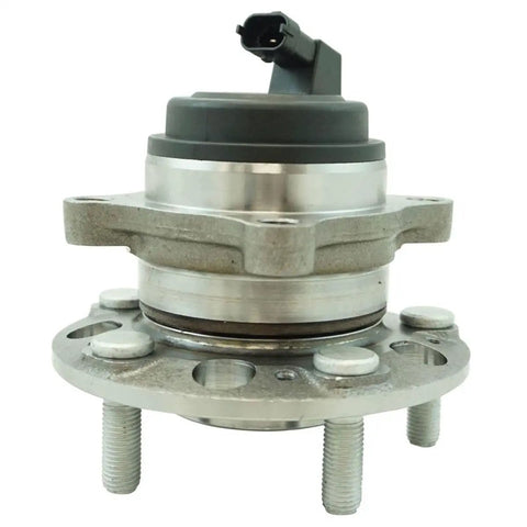 Heavy Duty Wheel Hub Bearing Front Rear 4Pc Direct Fit Kit shows metal assembly with wiring, ideal for Buick Enclave, Chevy Traverse, GMC Acadia.