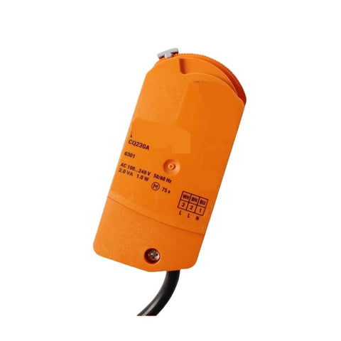 Premium Electric Rotary Actuator For Ventilation Valves CQ230A in orange, designed for HVAC exhaust flow control.