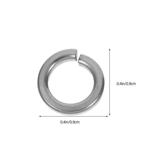 Close-up of a stainless steel spring washer from Stainless Steel Spring Washer Kit 200 Pcs For Screws And Bolts Pro Grade Lightweight