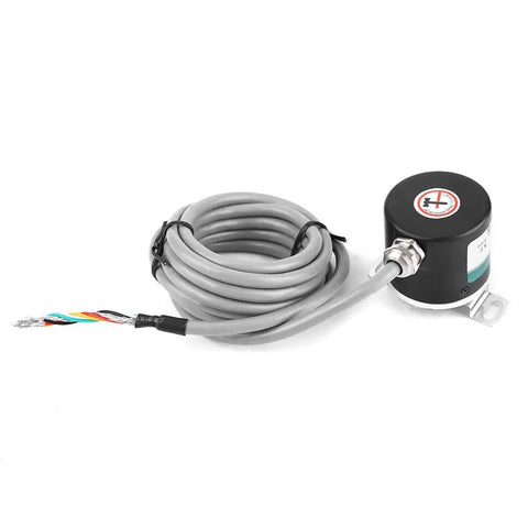 Photoelectric Rotate Encoder For Industrial Automation 3 Phase Hollow Shaft GTK3808 24V with coiled cable and compact design.