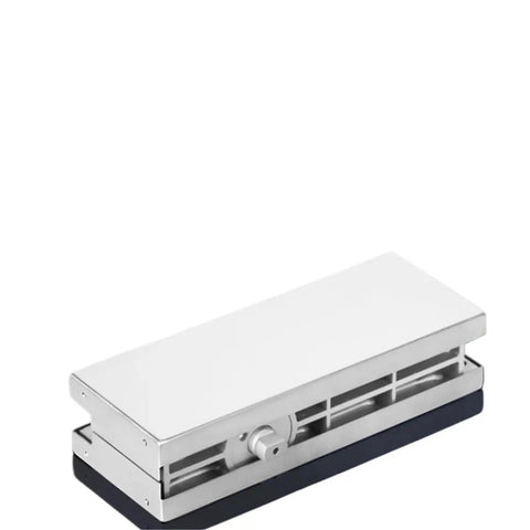 Tough As Nails Floor Spring For Frameless Glass Doors Slot Free Bottom Pivot Hardware Stealth Self Closing Hinge visible from top.