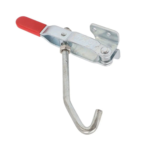 Toggle Clamp J Hook Type Draw Latch Clamp For Automotive Projects With Ergonomic Red Non Slip Grip And 170 Kg Holding Capacity
