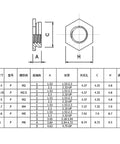 Heavy Duty Self Clinching Flush Nuts Crafted From Tough 304 Stainless Steel M2 Through M6 Snap In Fastener Pack dimensions diagram with size specifications