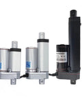 Rugged 24V DC Linear Actuator With 4 Inch Stroke And 1200 Newton Force, showcasing multiple sizes and designs for heavy duty use.