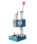 Workhorse Benchtop Arbor Press With Quick Release Spring Handle And An Ironclad 1100 Lb Rating For Making Short Work Of Precision Stamping Bending And Daily Fabrication Tasks, blue heavy-duty design.