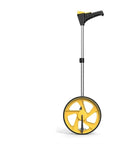 Pro Grade Digital Measuring Wheels Two Pack Featuring Bright Backlit Lcd Panel And Collapsible Telescopic Handle For No Sweat Property Layout Or Lawn Surveying Tasks Week After Week, single wheel with yellow detail.