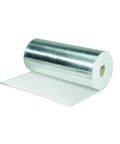 Top Shelf Endothermic Firestop Mat For Power Cables And Steel Conduits 24 5 In By 20 Ft Roll showing metallic surface and white insulating layer.