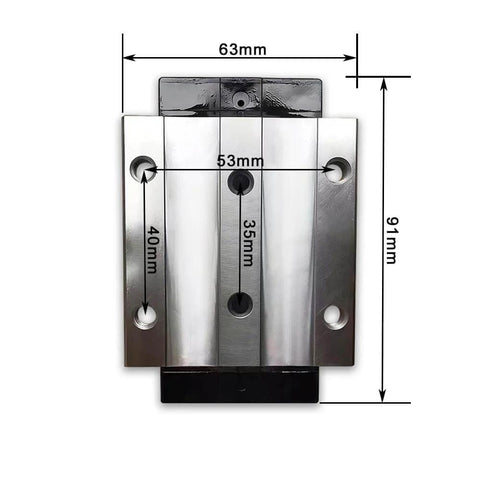 FLS Extended Slider Guide Block, Slide Unit Ball Bearing, Parts R165381420, shown with dimensions 63x91mm