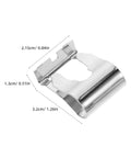 Top Tier 5Pc Windshield Wiper Linkage Repair Clamp Kit Boasting Easy Snap Install For Beaters Rigs And Suvs showing a silver clip with dimensions.