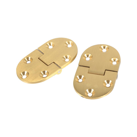 Premium Brass Hinge Set 2 Pack For Fold Down Tables Durable Round Edge Flaps Two And A Half Inch By One And A Half Inch High Quality Material