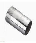 Stainless Steel Hose Fitting And Leather Pipe Connector For Water Lines Outer Wire Braided Hose Adapter 1.5 Inch Quick Connect Heavy Duty Easy Install, angled view